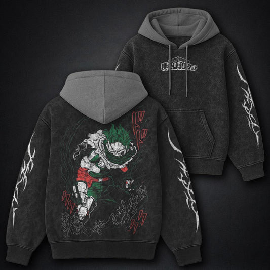 My Hero Academia Everyday Black and Grey Washed Hoodie