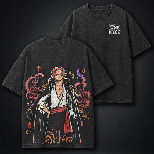 One Piece Printed Washed T-Shirt