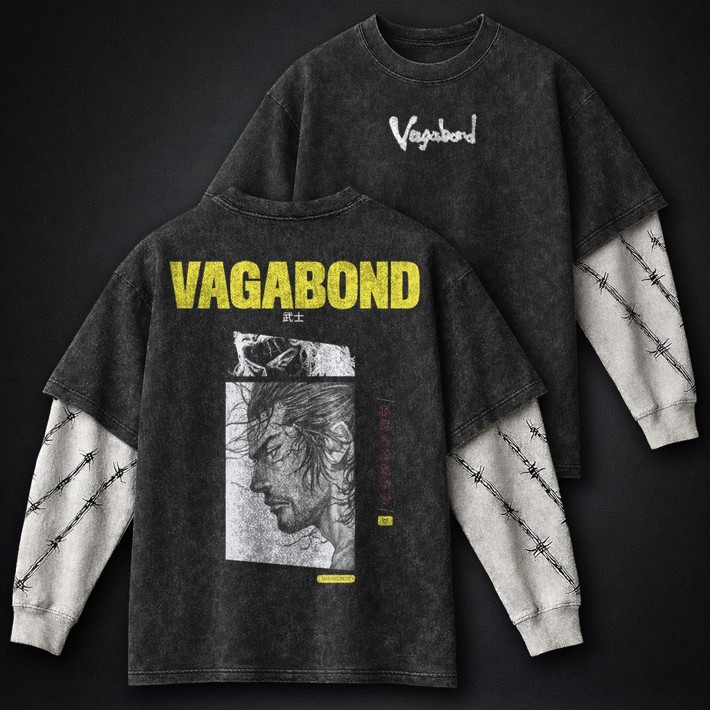 Vagabond Oversized Washed Double Sleeves T-Shirt