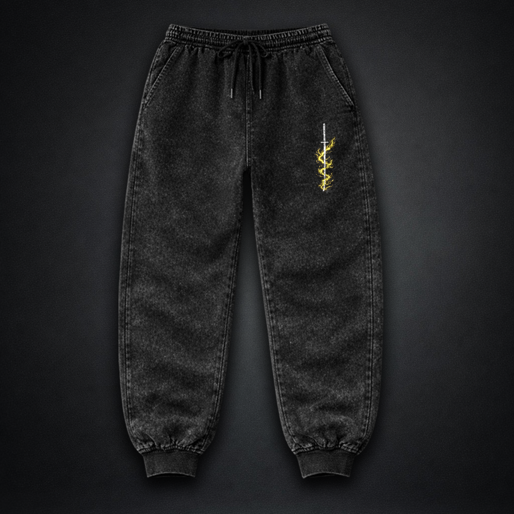 Demon Slayer Zenitsu Washed Joggers