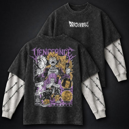Dragon Ball Graphic Washed Double Sleeves T-Shirt
