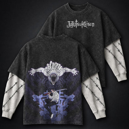 Jujutsu Kaisen Lightweight Washed Double Sleeves T-Shirt
