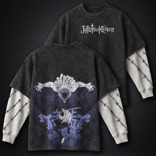 Jujutsu Kaisen Lightweight Washed Double Sleeves T-Shirt