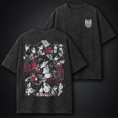 Attack on Titan Distressed Washed T-Shirt