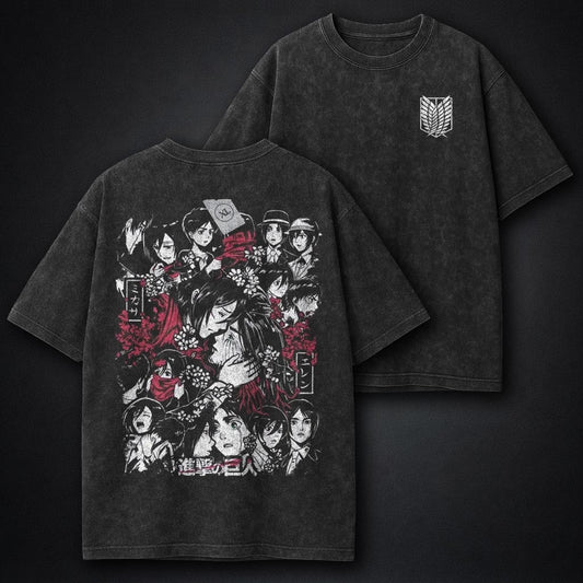 Attack on Titan Distressed Washed T-Shirt