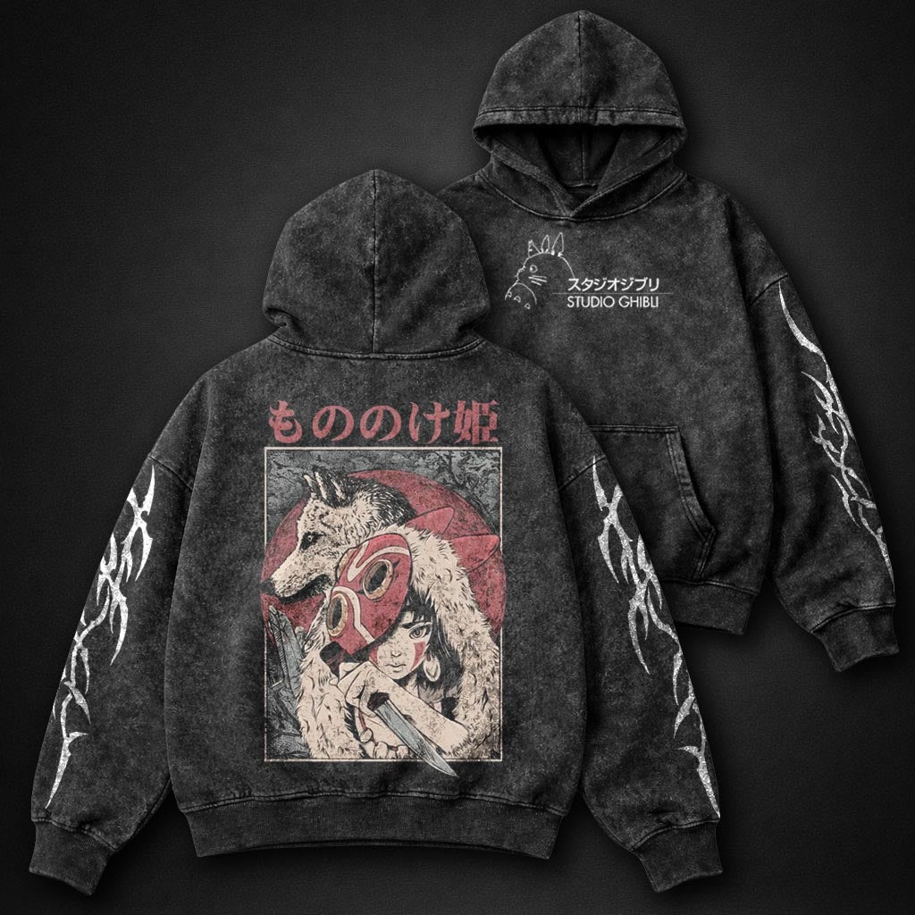 Ghibli Oversized Washed Hoodie