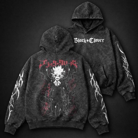 Black Clover Relaxed Washed Hoodie