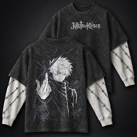 Jujutsu Kaisen Comfortable Washed Double Sleeves T-Shirt