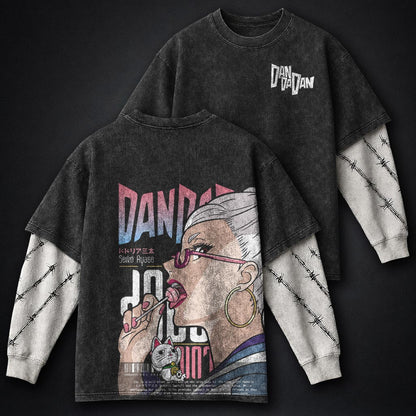 Dandadan Soft Washed Double Sleeves T-Shirt