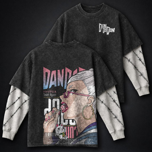 Dandadan Soft Washed Double Sleeves T-Shirt