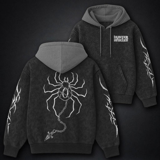 Hunter x Hunter Vintage Black and Grey Washed Hoodie