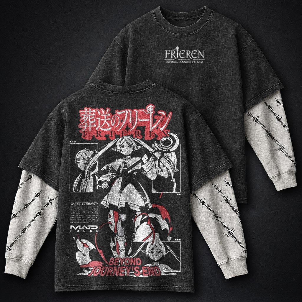 Frieren Classic Washed Double Sleeves T-Shirt