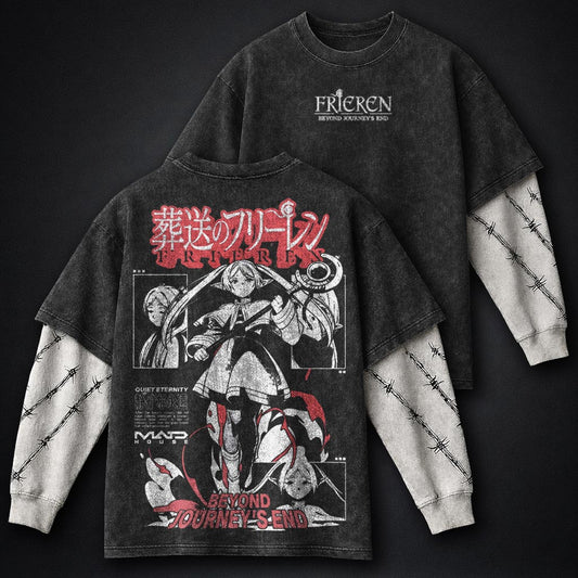 Frieren Classic Washed Double Sleeves T-Shirt