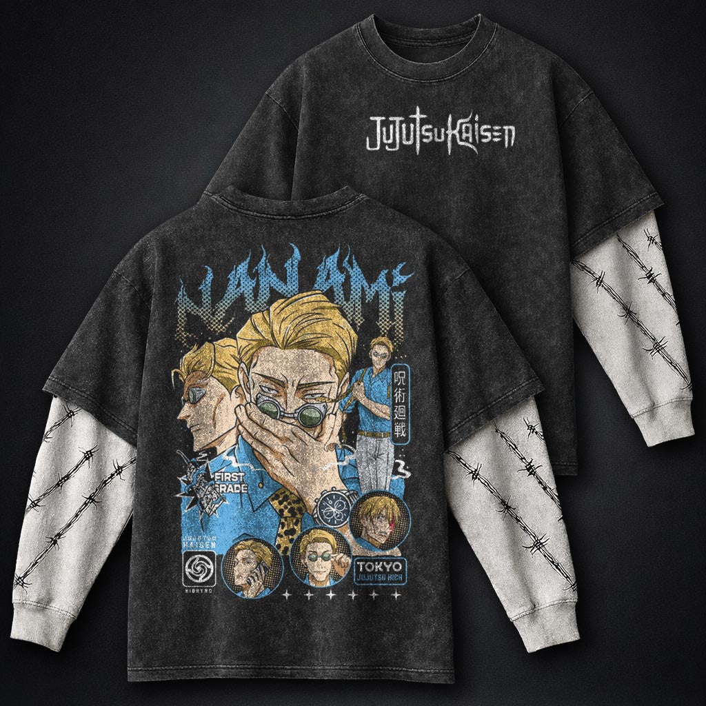Jujutsu Kaisen Elevated Washed Double Sleeves T-Shirt