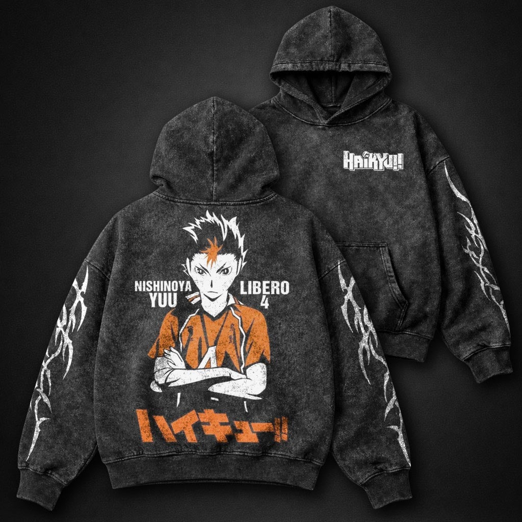 Haikyuu Graphic Washed Hoodie