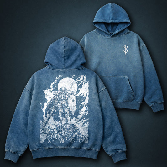Berserk Casual Blue Faded Hoodie