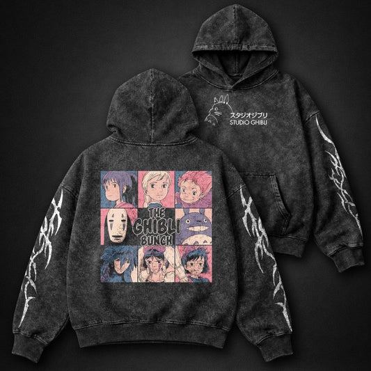Ghibli Streetwear Washed Hoodie