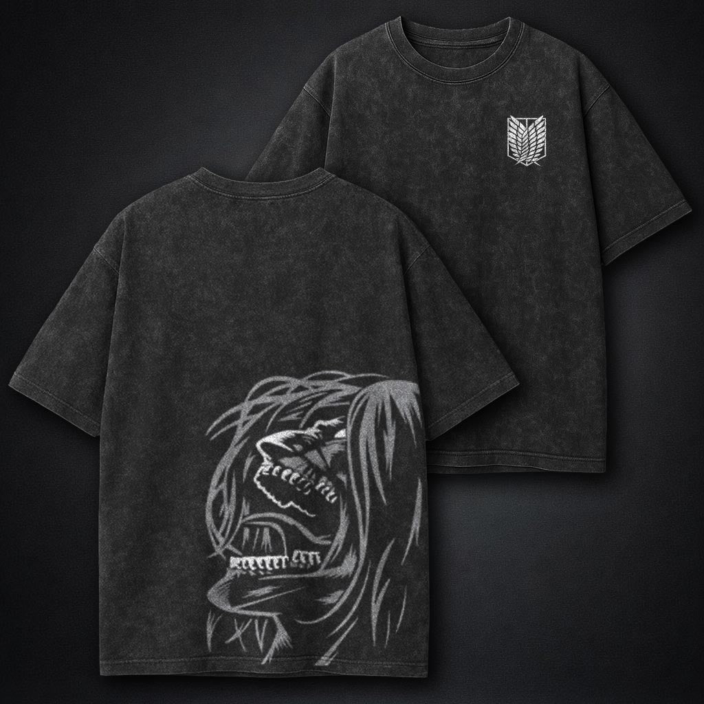 Attack on Titan Oversized Washed T-Shirt