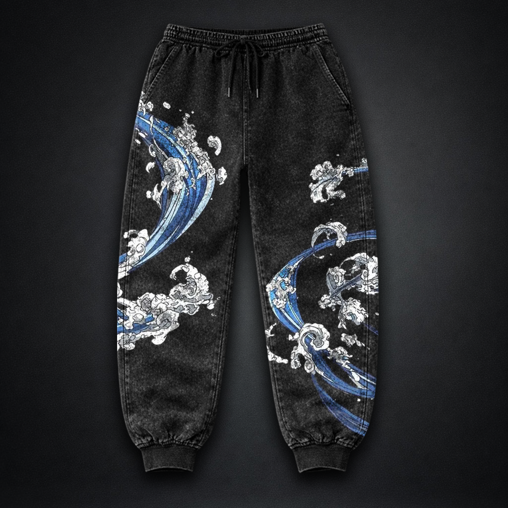 Demon Slayer Tanjiro Water Breathing Washed Joggers
