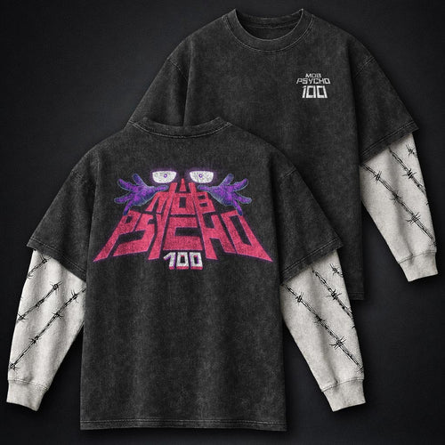 Mob Psycho 100 Relaxed Washed Double Sleeves T-Shirt