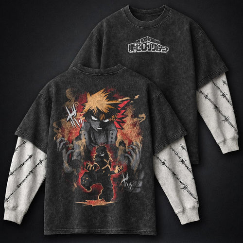 My Hero Academia Classic Washed Double Sleeves T-Shirt