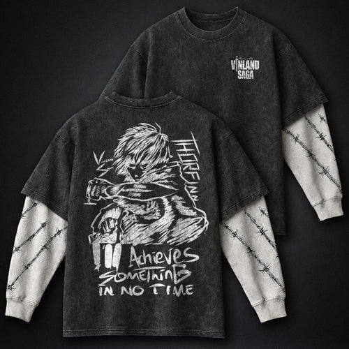 Vinland Saga Oversized Washed Double Sleeves T-Shirt