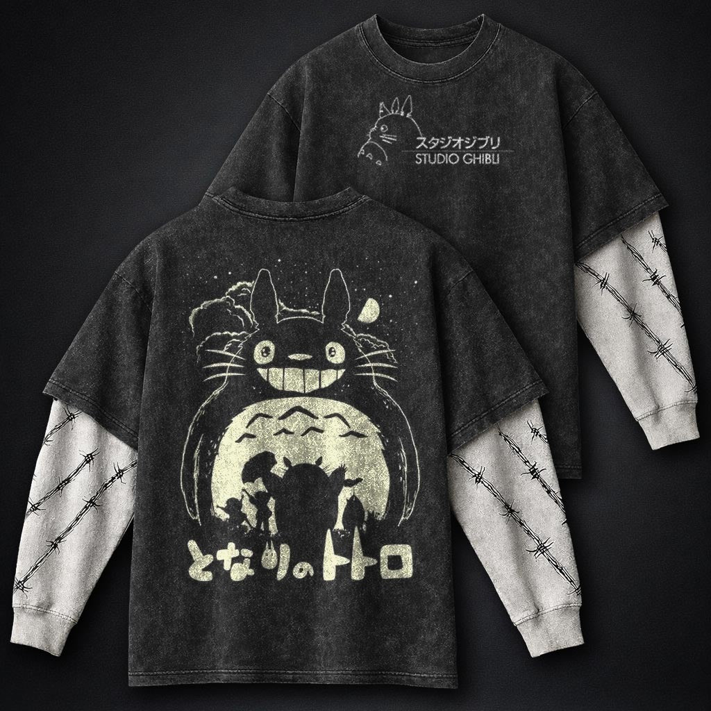 Ghibli Lightweight Washed Double Sleeves T-Shirt