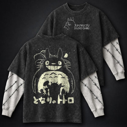 Ghibli Lightweight Washed Double Sleeves T-Shirt