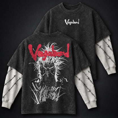 Vagabond Washed Washed Double Sleeves T-Shirt