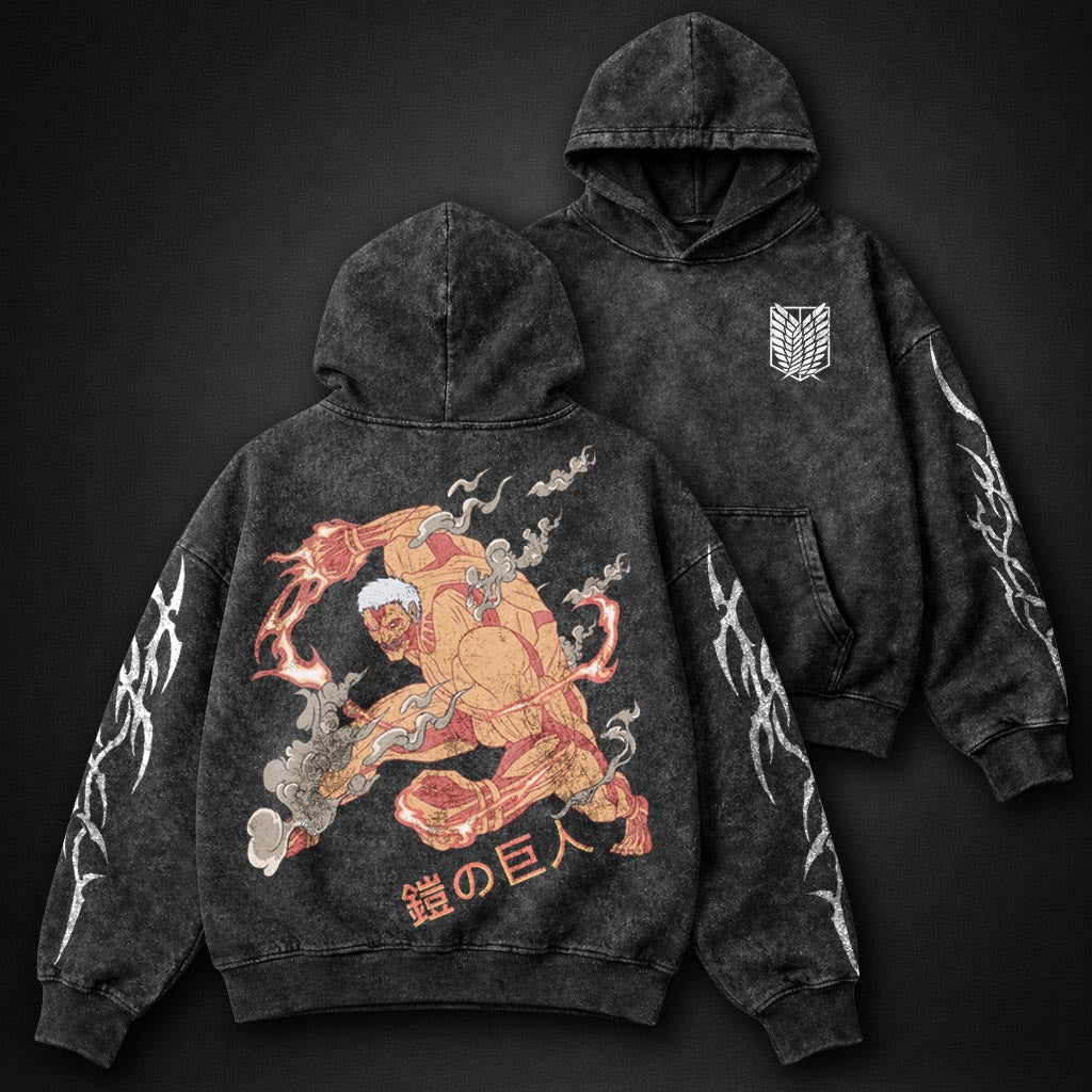 Attack on Titan Streetwear Washed Hoodie