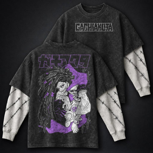 Gachiakuta Streetwear Washed Double Sleeves T-Shirt