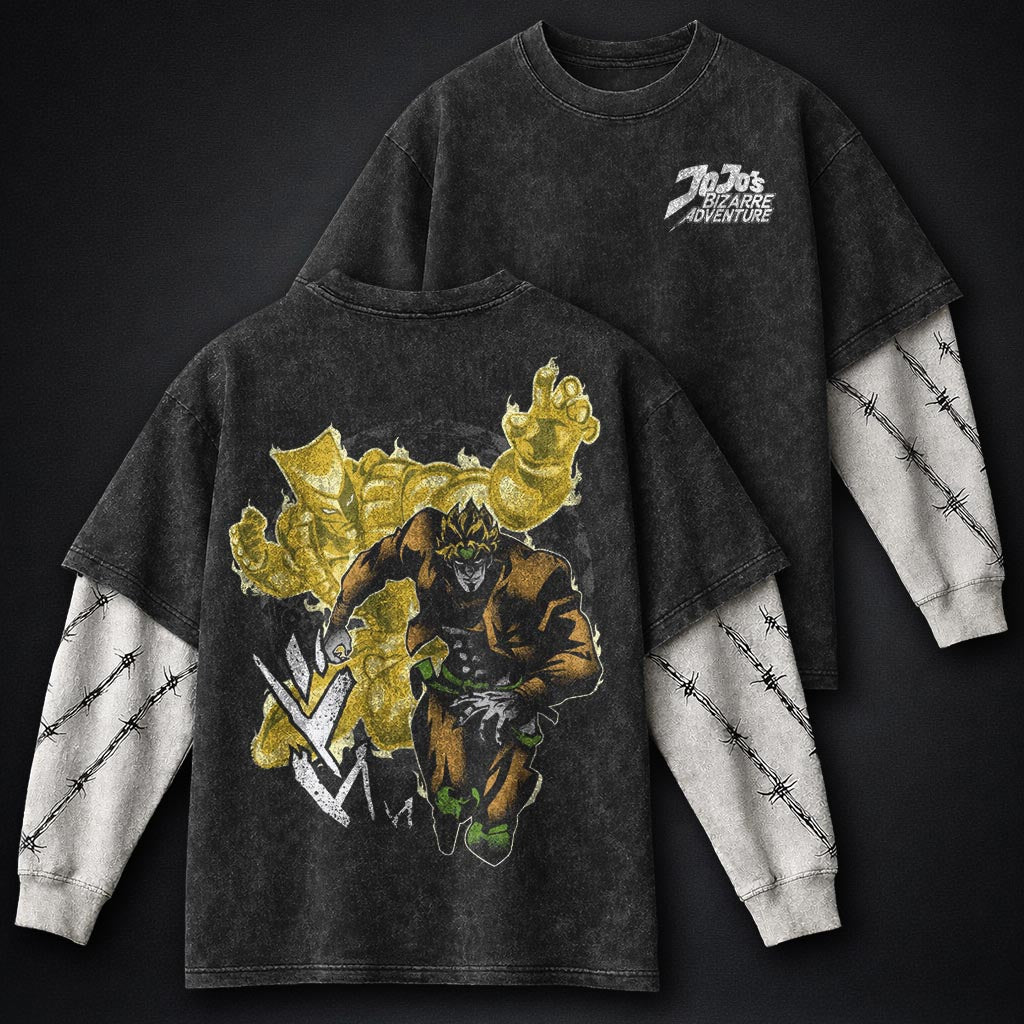 JoJo Heavyweight Washed Double Sleeves T-Shirt