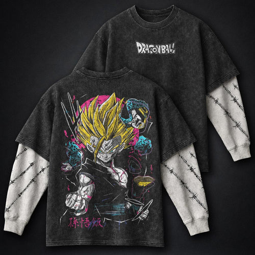 Dragon Ball Urban Washed Double Sleeves T-Shirt