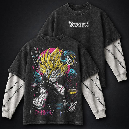 Dragon Ball Urban Washed Double Sleeves T-Shirt