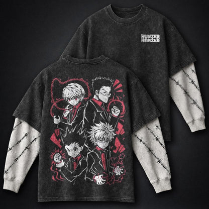 Hunter x Hunter Bold Washed Double Sleeves T-Shirt
