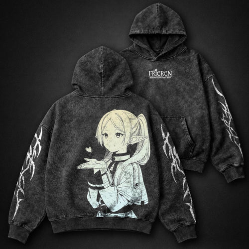 Frieren Minimal Washed Hoodie