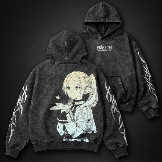 Frieren Minimal Washed Hoodie