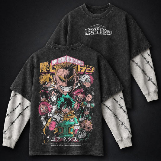 My Hero Academia Cozy Washed Double Sleeves T-Shirt