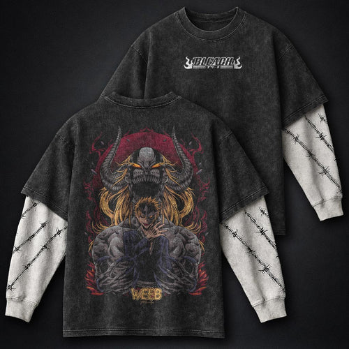 Bleach Bold Washed Double Sleeves T-Shirt