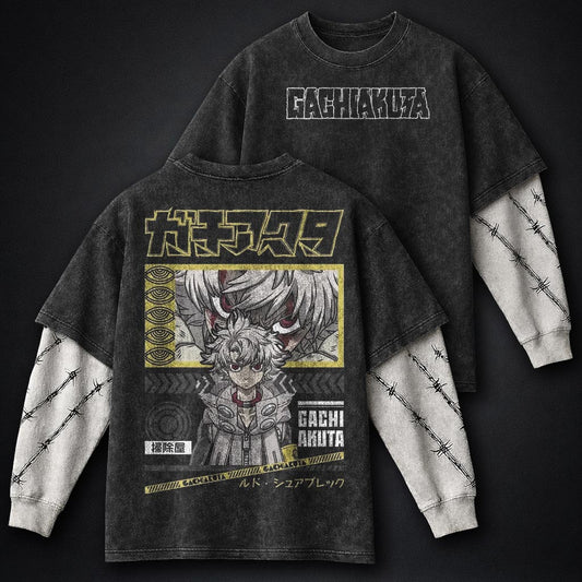 Gachiakuta Oversized Washed Double Sleeves T-Shirt