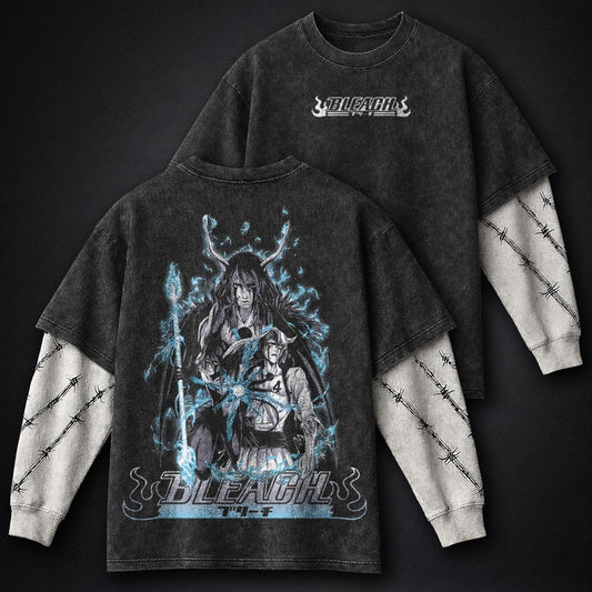 Bleach Premium Washed Double Sleeves T-Shirt