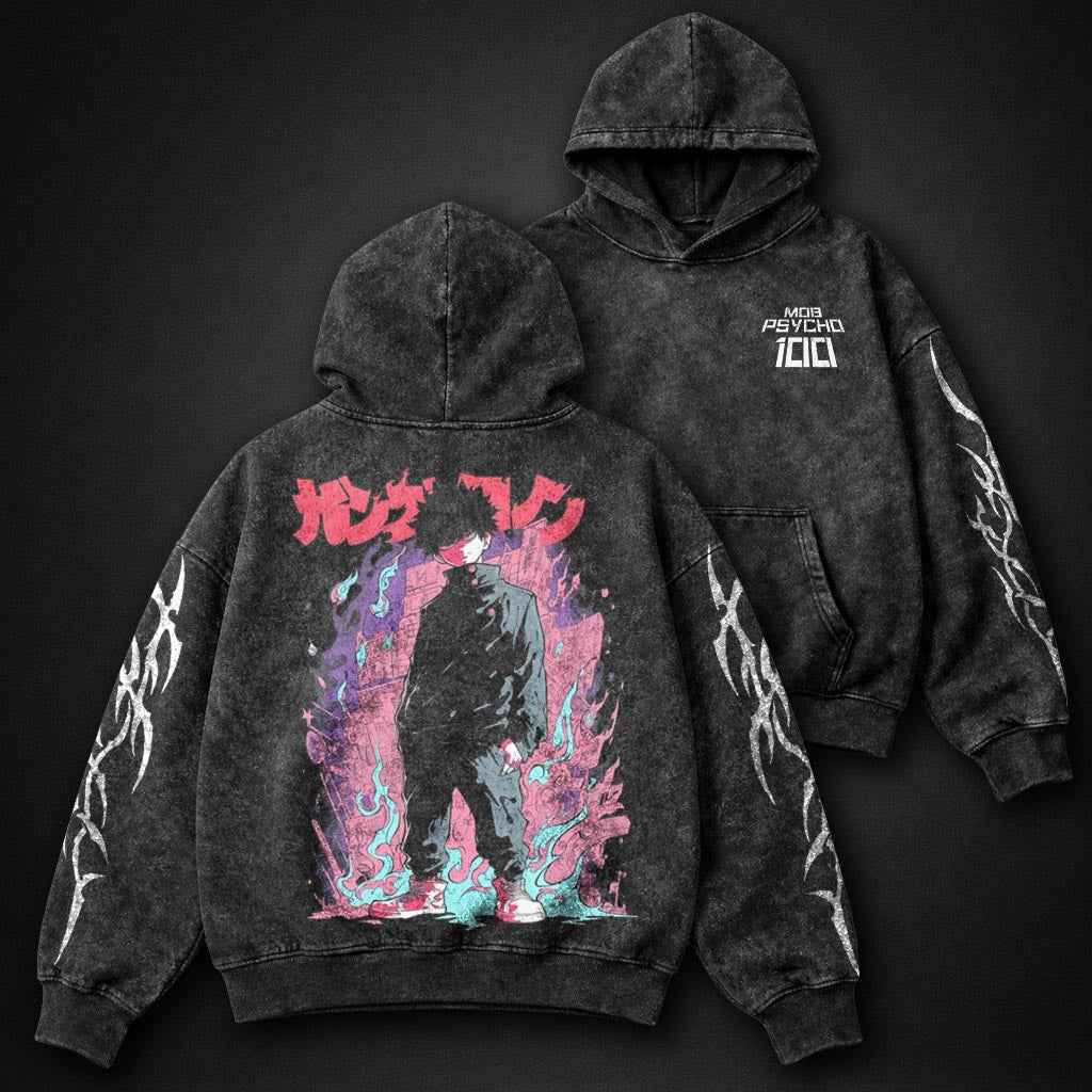 Mob Psycho 100 Streetwear Washed Hoodie
