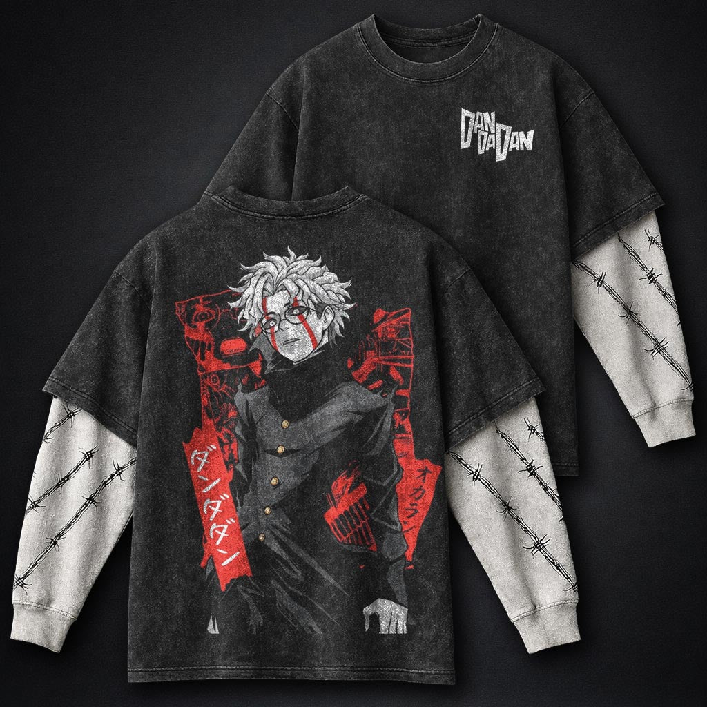 Dandadan Signature Washed Double Sleeves T-Shirt