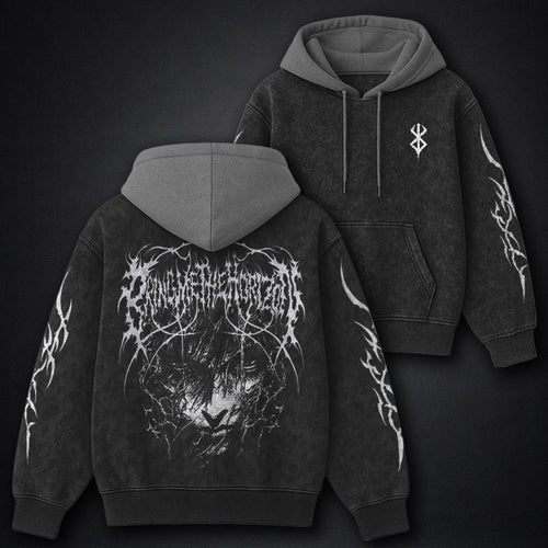 Berserk Everyday Black and Gray Washed Hoodie