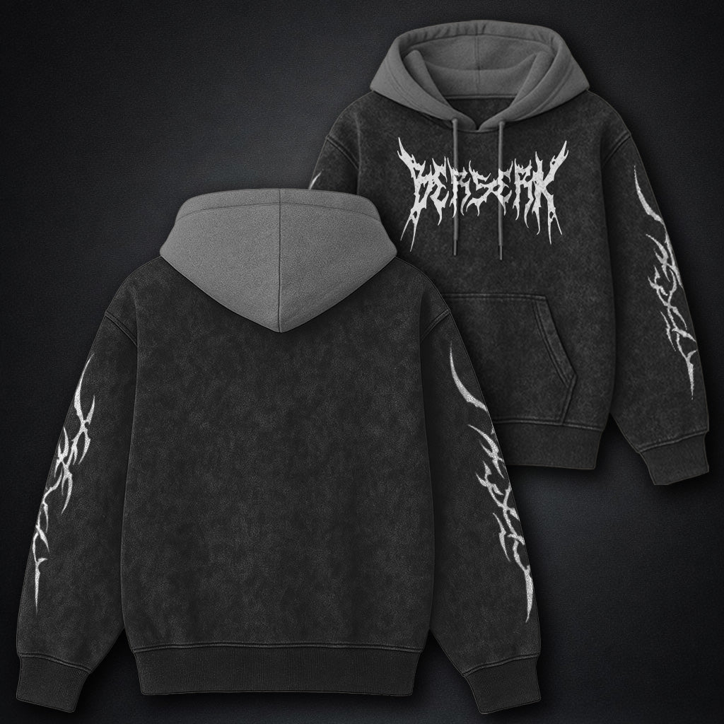 Berserk Signature Black and Gray Washed Hoodie