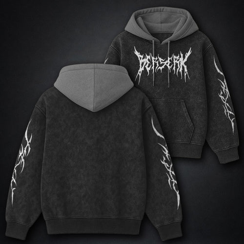 Berserk Signature Black and Gray Washed Hoodie