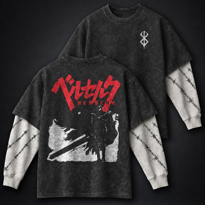 Berserk High Quality Double Sleeves Washed T-Shirt