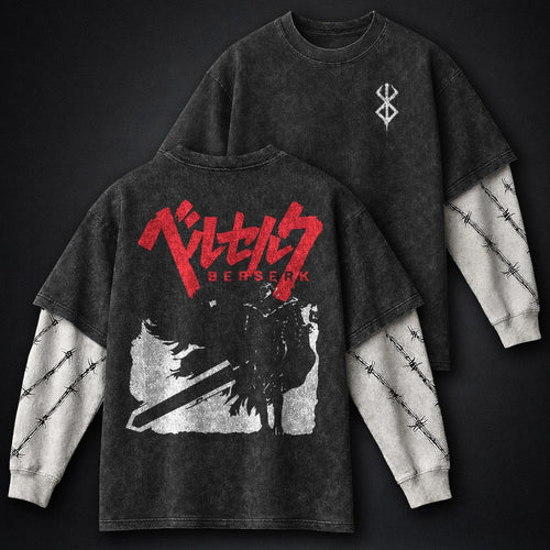 Berserk High Quality Double Sleeves Washed T-Shirt
