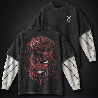 Berserk Lightweight Double Sleeves Washed T-Shirt