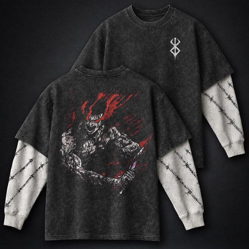 Berserk Ultra-soft Double Sleeves Washed T-Shirt